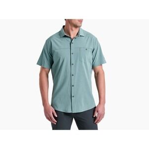 Kuhl Mens XXL Blue Tapered Fit Short Sleeve Button Down Outdoor Hiking Shirt